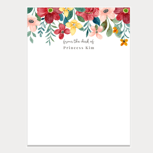 Spring Floral Notepad – Personalized - Painted Door on Main
