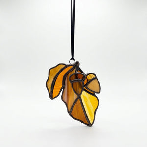 Stained Glass Oak Leaf with Acorns - Painted Door on Main