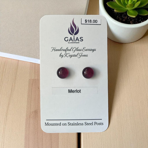 Stud Earrings - Gaia's Glasswear - Painted Door on Main