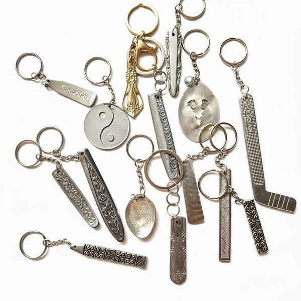 Upcycled Cutlery Keychains - The Spoon Girl - Painted Door on Main