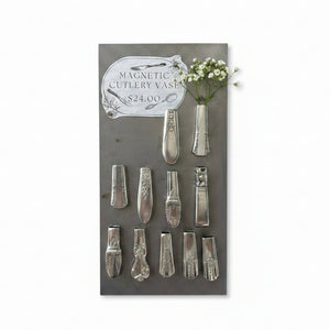 Upcycled Cutlery Magnetic Vases - Painted Door on Main