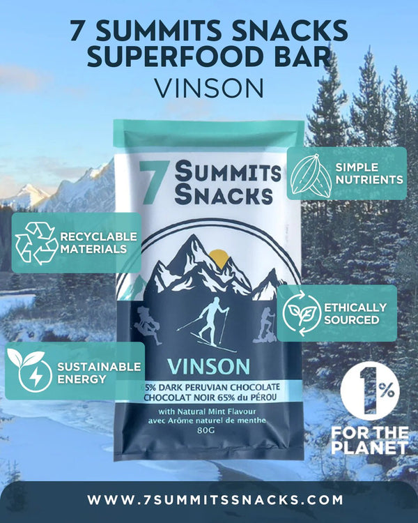 Vinson Dark Chocolate with Mint Bar - 7 Summits Snacks - Painted Door on Main