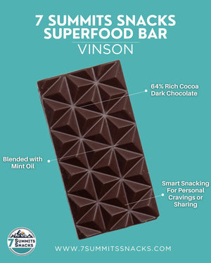 Vinson Dark Chocolate with Mint Bar - 7 Summits Snacks - Painted Door on Main