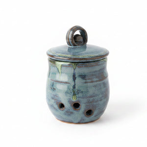 Wheel Thrown Garlic Storage Pots - Painted Door on Main