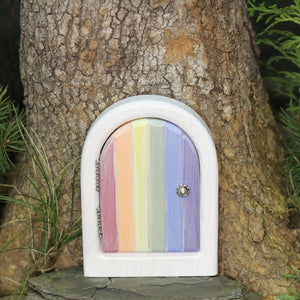 Whimsical Rainbow Fairy Door - Painted Door on Main
