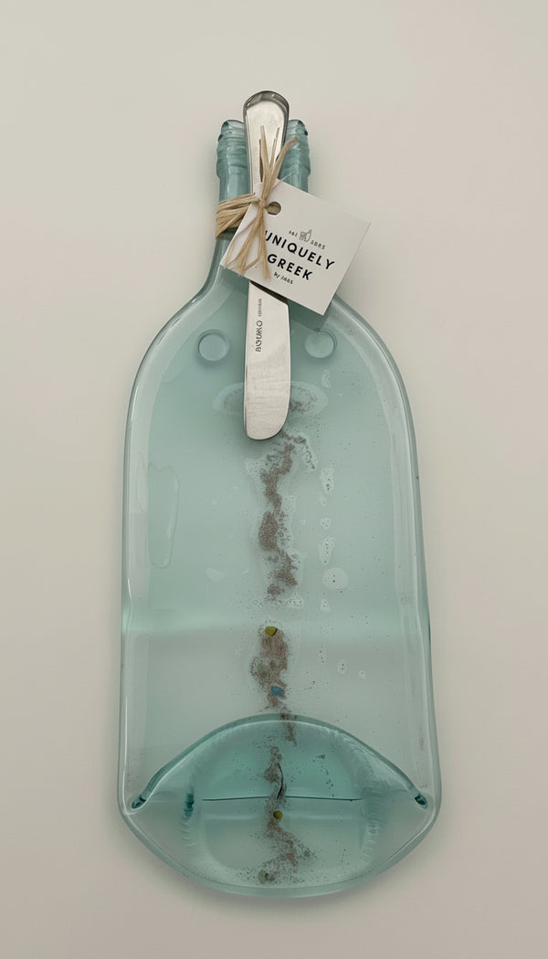 Wine Bottle Serving Dish - Uniquely Greek by Barb - Painted Door on Main