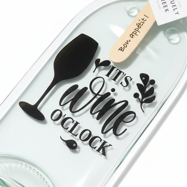 Wine Bottle Serving Dish - Uniquely Greek by Barb - Painted Door on Main