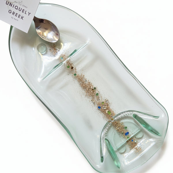 Wine Bottle Serving Dish - Uniquely Greek by Barb - Painted Door on Main