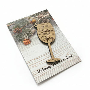 Wine Glass Ornament - Uniquely Greek by Barb - Painted Door on Main