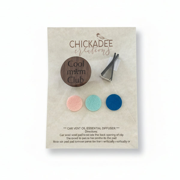 Wood Car Vent Diffuser Clip - Chickadee Creations - Painted Door on Main