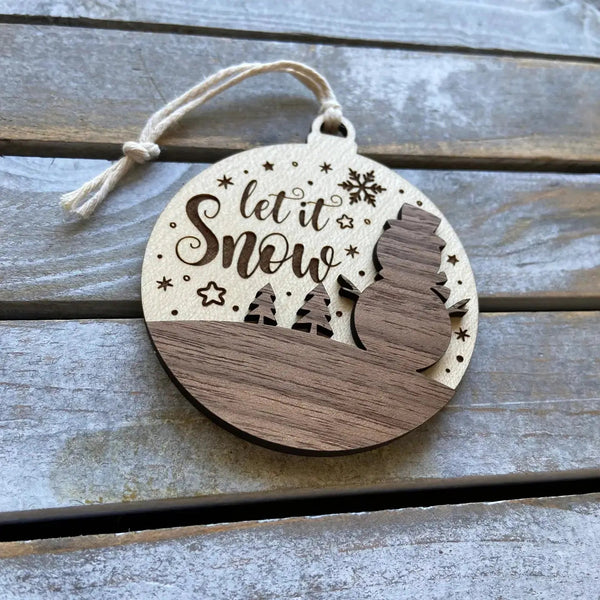 Wood Christmas Ornament - Chickadee Creations - Painted Door on Main