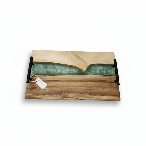Wood & Epoxy Serving Trays - Crooked Tree Wood Art - Painted Door on Main