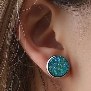 Bezel Earrings - Sweet Bean Art - Painted Door on Main