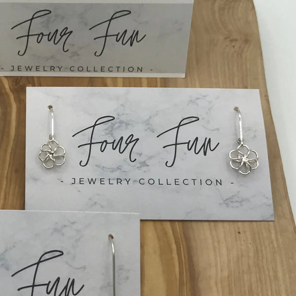 058 - 02 Sterling Silver Earrings - Four Fun Jewelry - Painted Door on Main