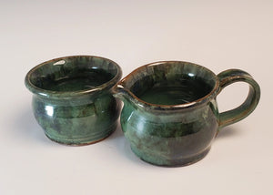 075 - 05 Cream & Sugar Sets - Elizabeth's Clay Vision - Painted Door on Main