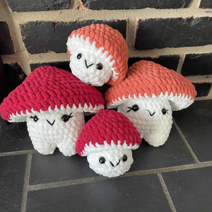 096 - 10 Pop Up Mushrooms - Willing Hands Crochet - Painted Door on Main