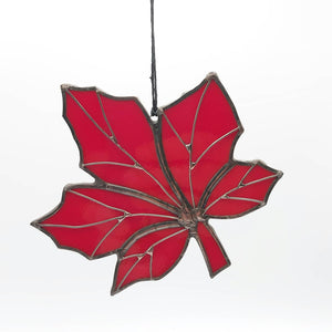 009-14 Maple Leaf Ornaments - A Touch of Glass freeshipping - Painted Door on Main Gift & Gallery
