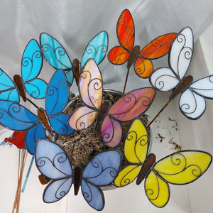 009-40 Butterfly Plant Picks - A Touch of Glass freeshipping - Painted Door on Main Gift & Gallery