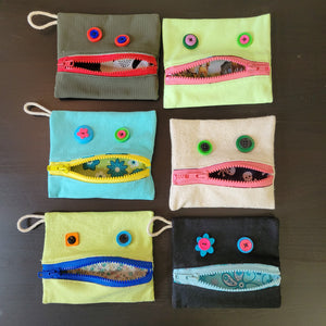 047-07 Monster Pouches - Leslie's Stitchery - Painted Door on Main Gift & Gallery