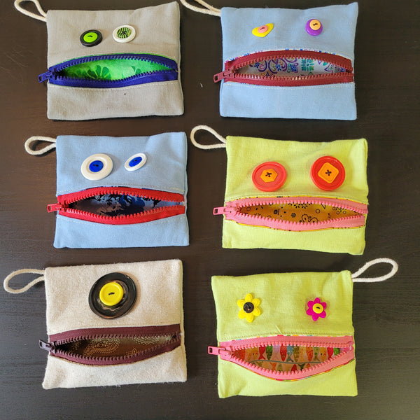 047-07 Monster Pouches - Leslie's Stitchery - Painted Door on Main Gift & Gallery