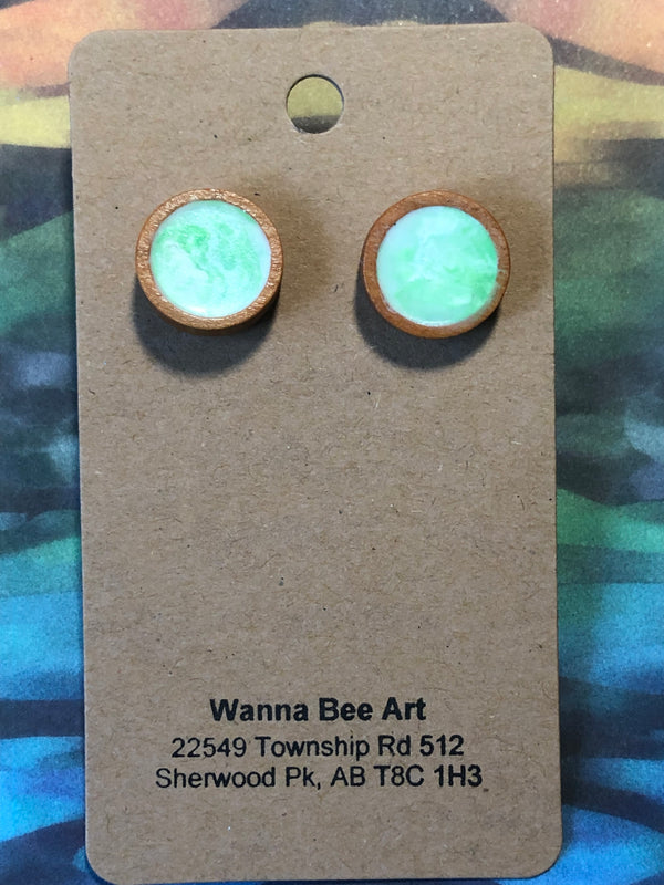 039-63 Encaustic Earrings - Wanna Bee Art