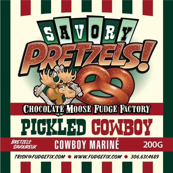 808 - 12 Gourmet Pretzels - Chocolate Moose Fudge Factory - Painted Door on Main