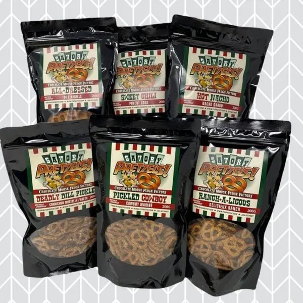 808 - 12 Gourmet Pretzels - Chocolate Moose Fudge Factory - Painted Door on Main