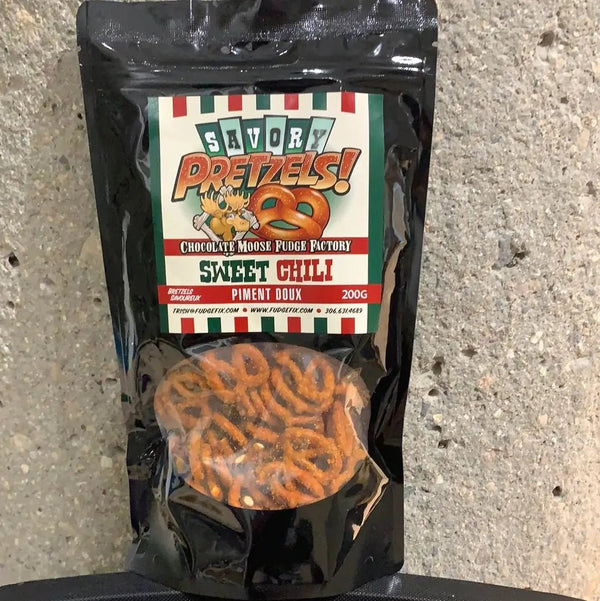 808 - 12 Gourmet Pretzels - Chocolate Moose Fudge Factory - Painted Door on Main