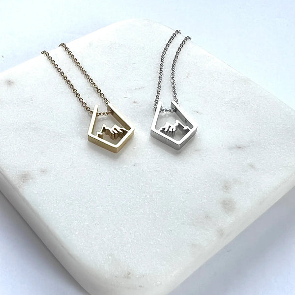 846 - 12 Rhombus Mountain Necklace - Royce and Oak - Painted Door on Main