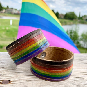 857 - 12 Pride Flag Cuffs - Fearless hART - Painted Door on Main