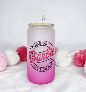 867 - 01 Glass Can Tumblers - Brides & Babes - Painted Door on Main