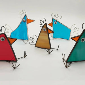 876 - 02 Quirky Birds - A Touch of Glass - Painted Door on Main