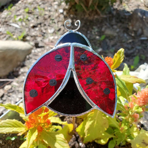 876 - 04 Ladybug Plant Picks - A Touch of Glass - Painted Door on Main