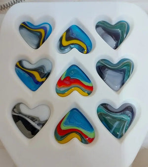 876 - 09 Large Pocket Hearts - A Touch Of Glass - Painted Door on Main