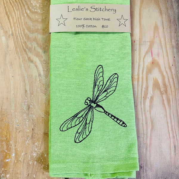 877 - 02 Embroidered Dish Towels - Leslie's Stitchery - Painted Door on Main