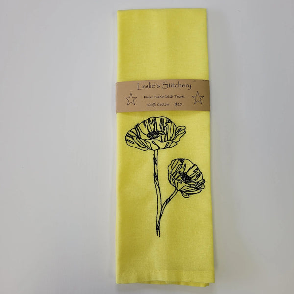 877 - 02 Embroidered Dish Towels - Leslie's Stitchery - Painted Door on Main