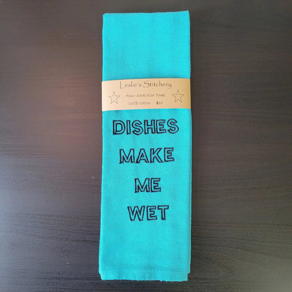 877 - 02 Embroidered Dish Towels - Leslie's Stitchery - Painted Door on Main
