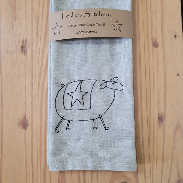 877 - 02 Embroidered Dish Towels - Leslie's Stitchery - Painted Door on Main