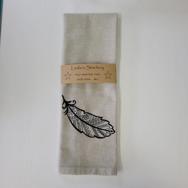 877 - 02 Embroidered Dish Towels - Leslie's Stitchery - Painted Door on Main