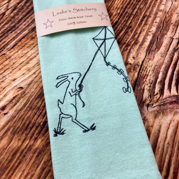 877 - 02 Embroidered Dish Towels - Leslie's Stitchery - Painted Door on Main