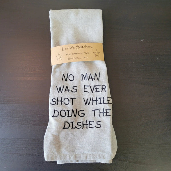 877 - 02 Embroidered Dish Towels - Leslie's Stitchery - Painted Door on Main