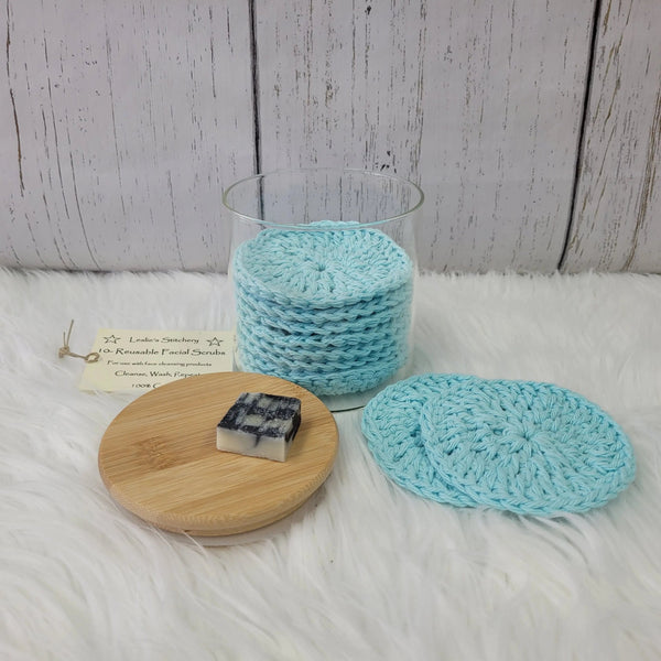 877 - 14 Reusable Face Wipes - Leslie's Stitchery - Painted Door on Main