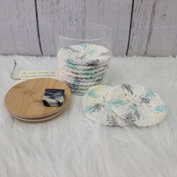 877 - 14 Reusable Face Wipes - Leslie's Stitchery - Painted Door on Main