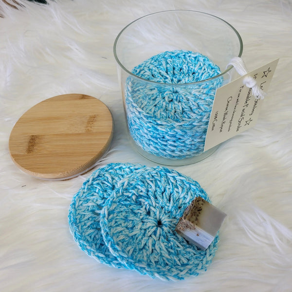 877 - 14 Reusable Face Wipes - Leslie's Stitchery - Painted Door on Main