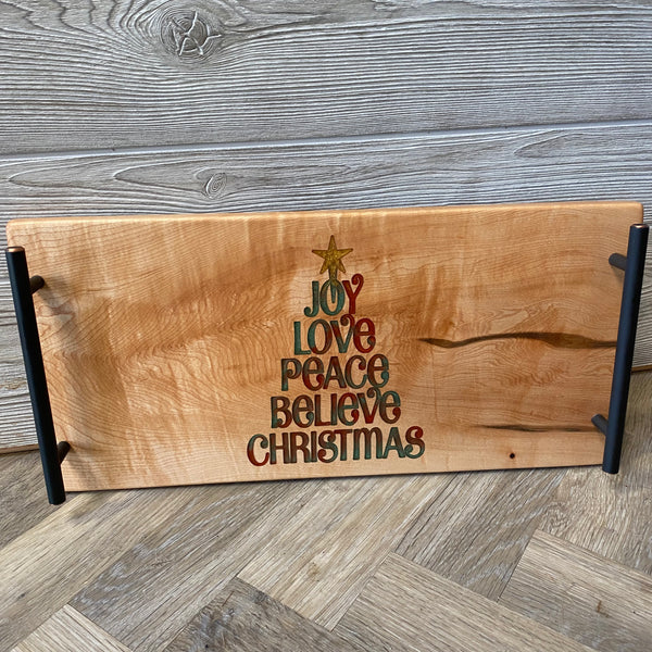 092-13 Maple Christmas Serving Board - Two Guys With Wood