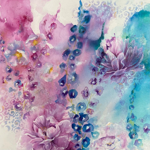 101-01 'Spring Floral' Original Acrylic on Canvas - Jasmin Alstad