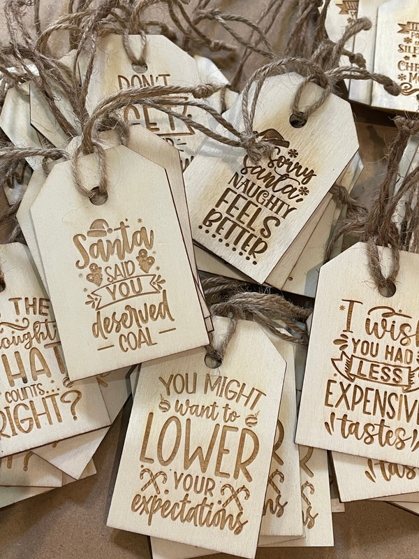 017-48 Wood Gift Tags - Country Compass