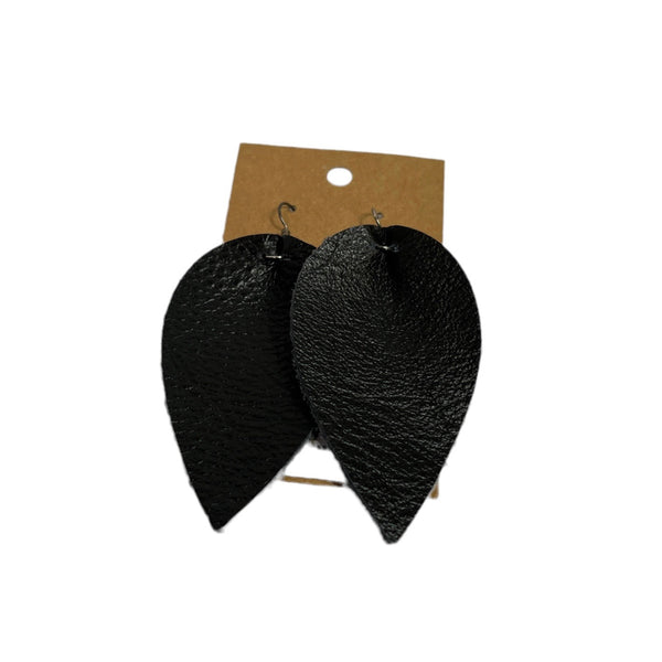 002-60 Leather Leaf Earrings - Fearless hART