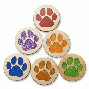 Resin & Wood Paw Print Coasters - Two Guys With Wood YEG - Painted Door on Main