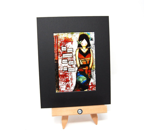 002-91 She Art Prints - Matted and Matted with Frame - Fearless hART freeshipping - Painted Door on Main Gift & Gallery